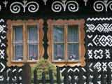 Traditional House Painting Cicmany, Mountain Regions, Slovakia Photographic Print