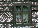Traditional House Painting Cicmany, Mountain Regions, Slovakia Photographic Print