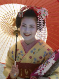 Apprentice Geisha (Maiko), Woman Dressed in Traditional Costume, Kimono, Kyoto, Honshu, Japan Photographic Print