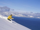 Skier with Beautiful Scenery Beyond Photographic Print