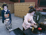Apprentice Geisha (Maiko) Performing Tea Ceremony, Tokyo, Honshu, Japan Photographic Print