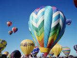 Colorful Hot Air Balloons, Albuquerque Balloon Fiesta, Albuquerque, New Mexico, USA Photographic Print