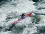 Kayaking in White Water Photographic Print