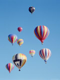 Colorful Hot Air Balloons in Sky, Albuquerque, New Mexico, USA Lámina fotográfica