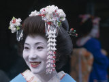 Portrait, Apprentice Geisha (Maiko), Woman Dressed in Traditional Costume, Japan Photographic Print