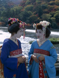 Apprentice Geisha (Maiko), Women Dressed in Traditional Costume, Kimono, Kyoto, Honshu, Japan Photographic Print