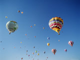 Colorful Hot Air Balloons in Sky, Albuquerque, New Mexico, USA Photographic Print
