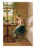 Girl Peeling Berries, 1880 Giclee Print by Nikolai Mikhailovich Bykovsky