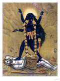 Hindu Goddess Kali Dancing on Siva Reproduction procédé giclée