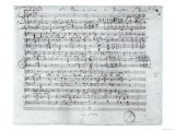 Autograph Score For the Lied Des Sangers Habe by Franz Schubert Giclee Print