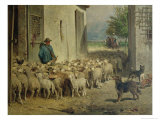 Return to the Sheepfold, 1860 Giclee-trykk av Albert Heinrich Brendel