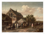 Poultry Market by a Church reproduction procédé giclée par Barend Gael Or Gaal