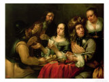 Jugando a las cartas Lámina giclée por Dingeman Van Der Hagen