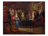 The Card Players, 1699 Giclee-trykk av P. Bergaigne