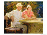 Listening to the Radio, 1936 Giclee Print by Pyotr Ivanovich Kotov