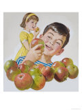 Boy and Girl with Apples Lámina giclée por Clive Uptton Boy and Girl with Apples Lámina giclée por Clive Uptton