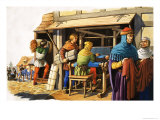 Weaving on a Loom Giclee Print by Michael Godfrey