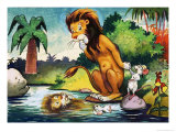 Leo the Friendly Lion Giclee-vedos tekijänä Virginio Livraghi Leo the Friendly Lion Giclee-vedos tekijänä Virginio Livraghi