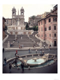 View of the Spanish Steps or Scalinata, Designed by Francesco de Santis Giclee Print