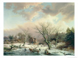 Winter Scene Giclee Print by Johannes Petrus Van Velzen