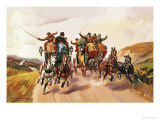 Race Between Stage Coaches Giclee Print by Derek Charles Eyles