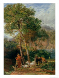 The Shores of Lake Lecco Giclee Print by Frederick Lee Bridell