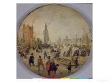 Paysage hivernal reproduction procédé giclée par Barent Avercamp