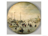 Paysage hivernal reproduction procédé giclée par Barent Avercamp