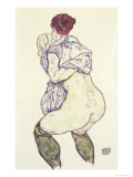 Woman Undressing, 1917 Giclee-vedos tekijänä Egon Schiele Woman Undressing, 1917 Giclee-vedos tekijänä Egon Schiele
