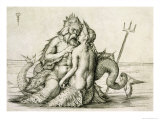 Triton with the Nereid Giclee-trykk av Jacopo De' Barbari Triton with the Nereid Giclee-trykk av Jacopo De' Barbari
