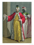 The Grand Lord, in His Seraglio with the Kislar Agassi, 18th Century Giclee Print by Philippe Simonneau