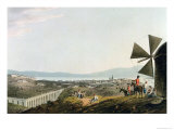 Lisbon and the Alcantara Aqueduct, Engraved by I. Clark, 1812 Giclee-trykk av M., Bradford