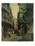The Jewish Quarter in Frankfurt, 1883 Giclee-trykk av Anton Burger