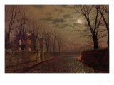 Moonlit Street Scene, 1882 reproduction procédé giclée par John Atkinson Grimshaw