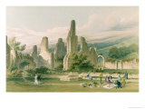 Sawley Abbey, from 'The Monastic Ruins of Yorkshire', Engraved by George Hawkins Giclee Print by William Richardson