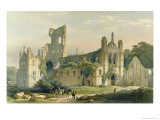 Kirkstall Abbey from the North West, The Monastic Ruins of Yorkshire, Engraved by George Hawkins Giclee Print by William Richardson