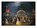 Dance Night in the Paradise Public Gardens, Madrid, 1862 Giclee-trykk av Rafael Botella Y Coloma