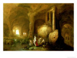 Nymphs Bathing by Classical Ruins Giclee Print by Abraham Van Cuylenborch