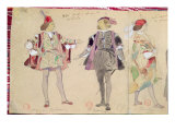 Costume Designs For Octave Giclee Print by Eugene Giraud