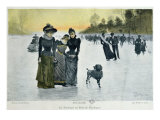 Skating in the Bois de Boulogne, 1891 Giclee-trykk av Gaston Bethune