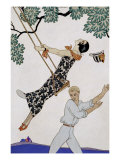 The Swing, 1920S Giclee-trykk av Georges Barbier The Swing, 1920S Giclee-trykk av Georges Barbier