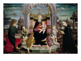 Virgin and Child Enthroned with St. John the Evangelist and the Blessed Giacomo Bertoni Giclee Print by Leonardo I Scaletti
