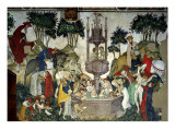 The Fountain of Life, Detail of People Arriving and Bathing in the Fountain, 1418-30 Giclee Print by Giacomo Jaquerio