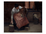 Woman Scouring Giclee Print by Jules Ernest Renoux
