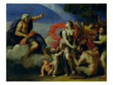 Jupiter and Pandora Giclée-tryk af Francesco Albani Jupiter and Pandora Giclée-tryk af Francesco Albani
