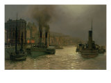 Whitby Harbour - Night, 1899 Giclee Print by Arthur Grimshaw