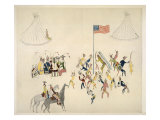 Shoshone Dance Participated in Only by Men Giclee Print by Charles Washakie