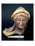 Head of Hermes Wearing a Pilos, from the Temple of Portonaccio, Veii, 510-500 BC Giclee Print by Etruscan 