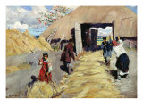 Threshing Floor, 1916 Giclee Print by Sergei Arsenevich Vinogradov