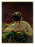 Young Woman Reading Giclee-trykk av Mose Bianchi Young Woman Reading Giclee-trykk av Mose Bianchi